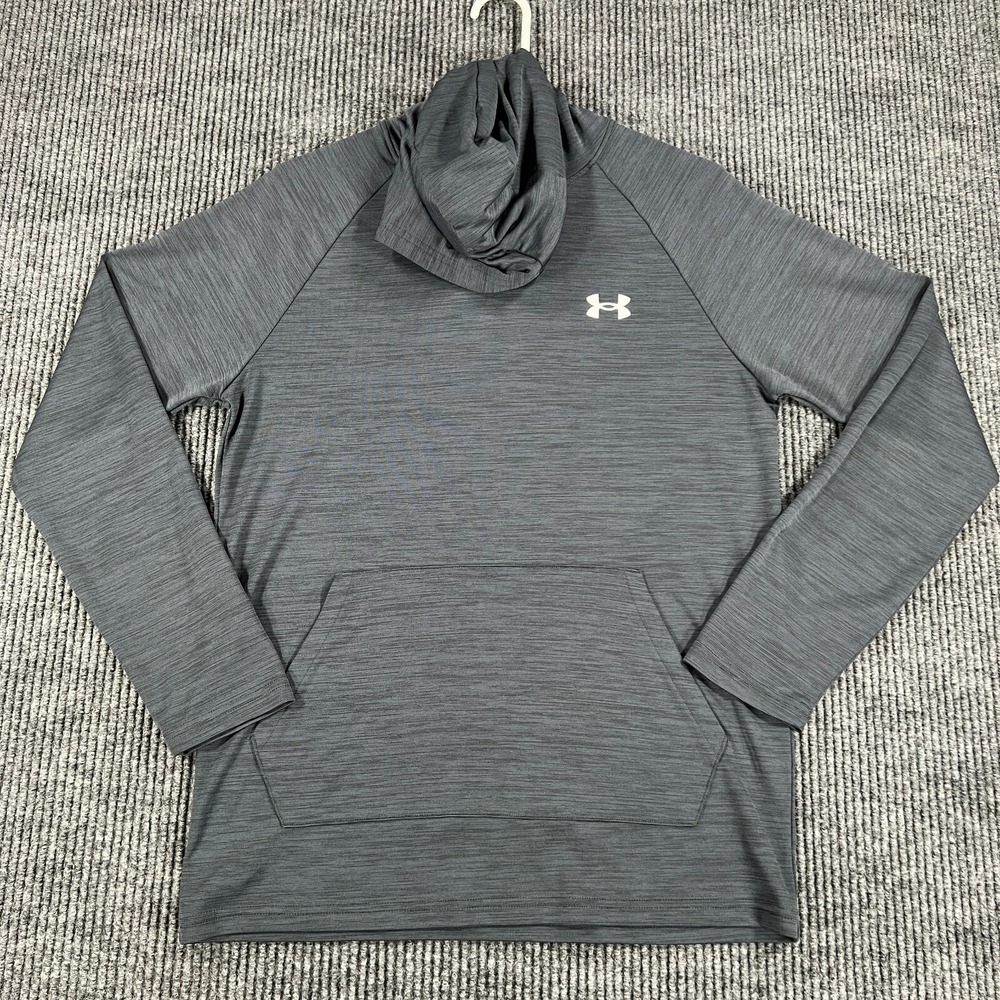Under Armour Pullover Shirt Womens Small Black Long Sleeve Hooded Loose Fit